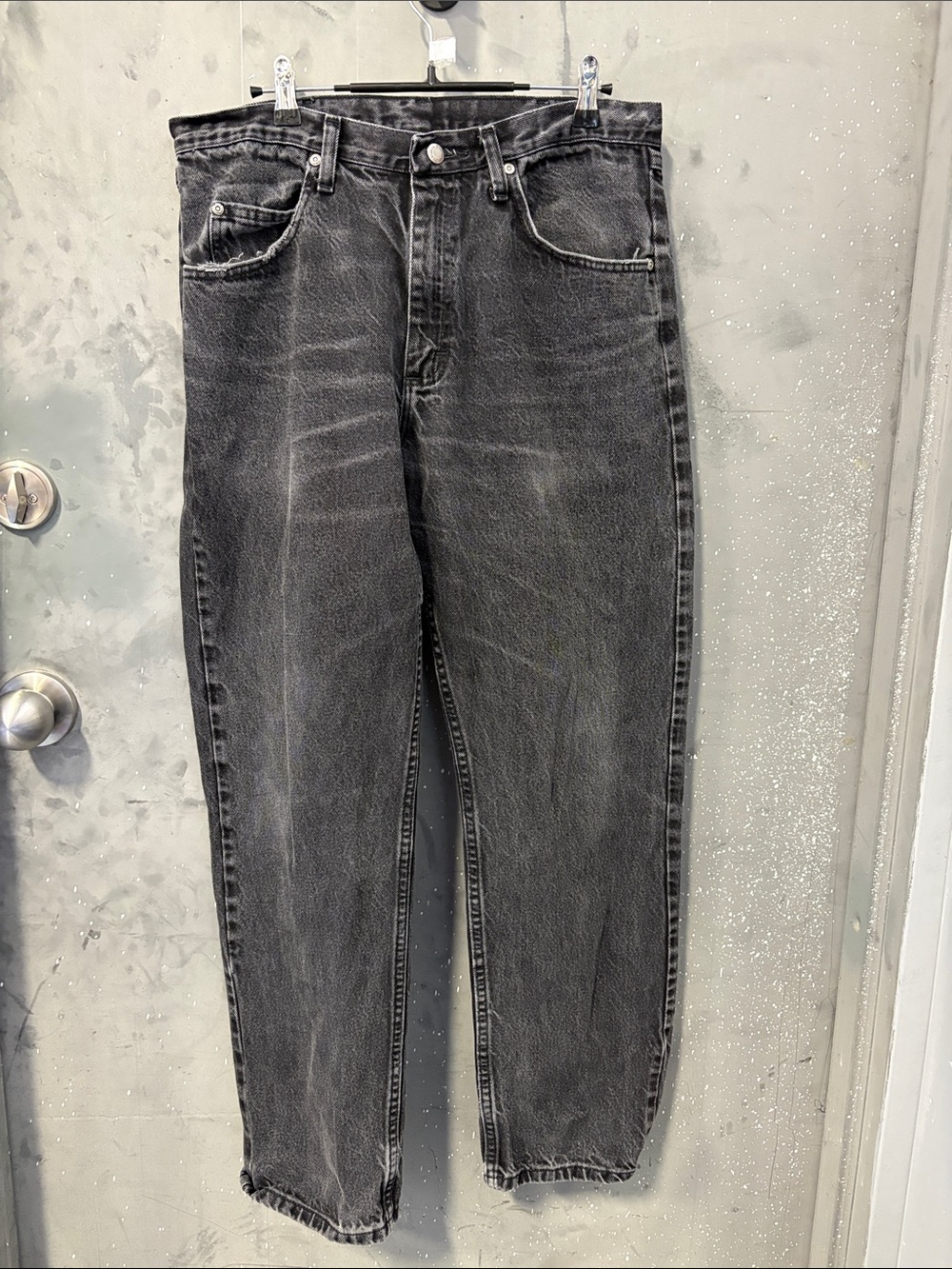 Vintage Wrangler Men's Washed Black Relaxed Jeans Y2K 90’s